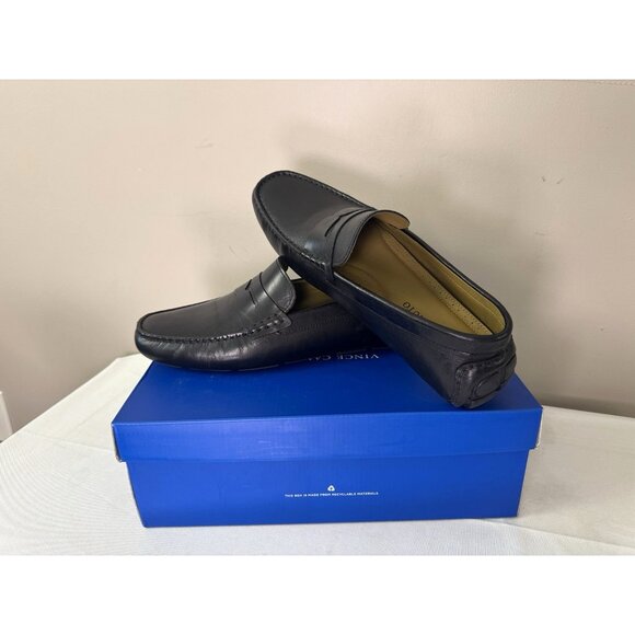 Vince Camuto Men 9.5 Black Leather VY- Esmail Driving Loafer Slip On Streetwear - Picture 13 of 15